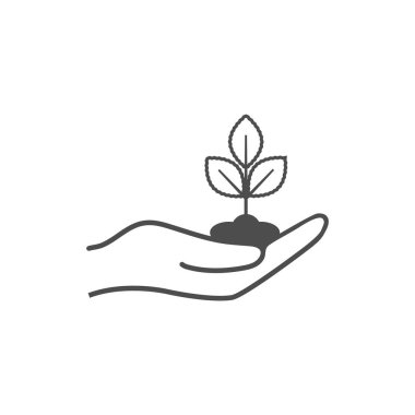 El simgesi filiz, elinde bitki