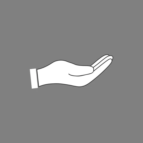 Pictogram Van Een Open Hand Vectorillustratie Flat — Stockvector