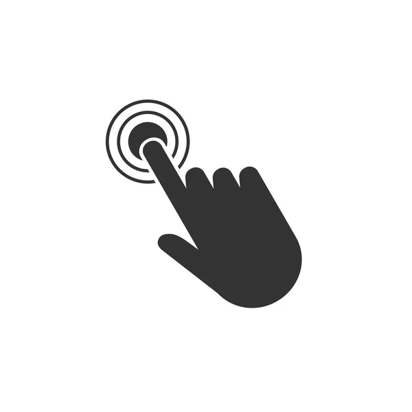 Klik Pictogram Van Een Hand Vectorillustratie Platte Ontwerp — Stockvector