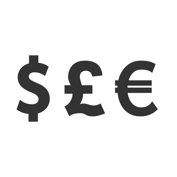 Pound Euro Dollar Icon Illustration Flat — Stock Photo, Image