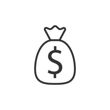 Para çantası simgesi. Vektör çizim düz