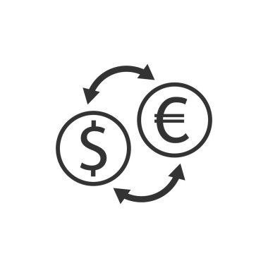 Exchange simgesi. Vektör çizim düz tasarımı