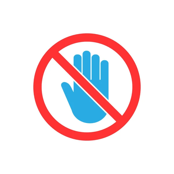 Stop Hand Icon Stop Sign Vector Illustration Flat — Stock Vector