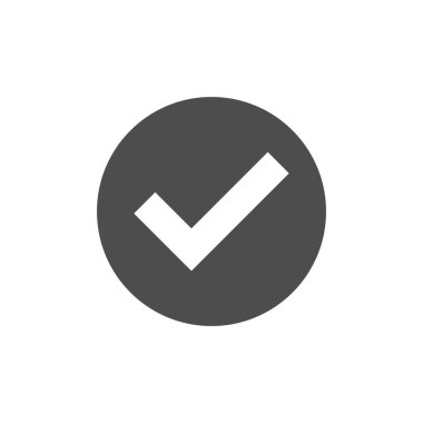 Kontrol, daire, simge vektör çizim düz kene