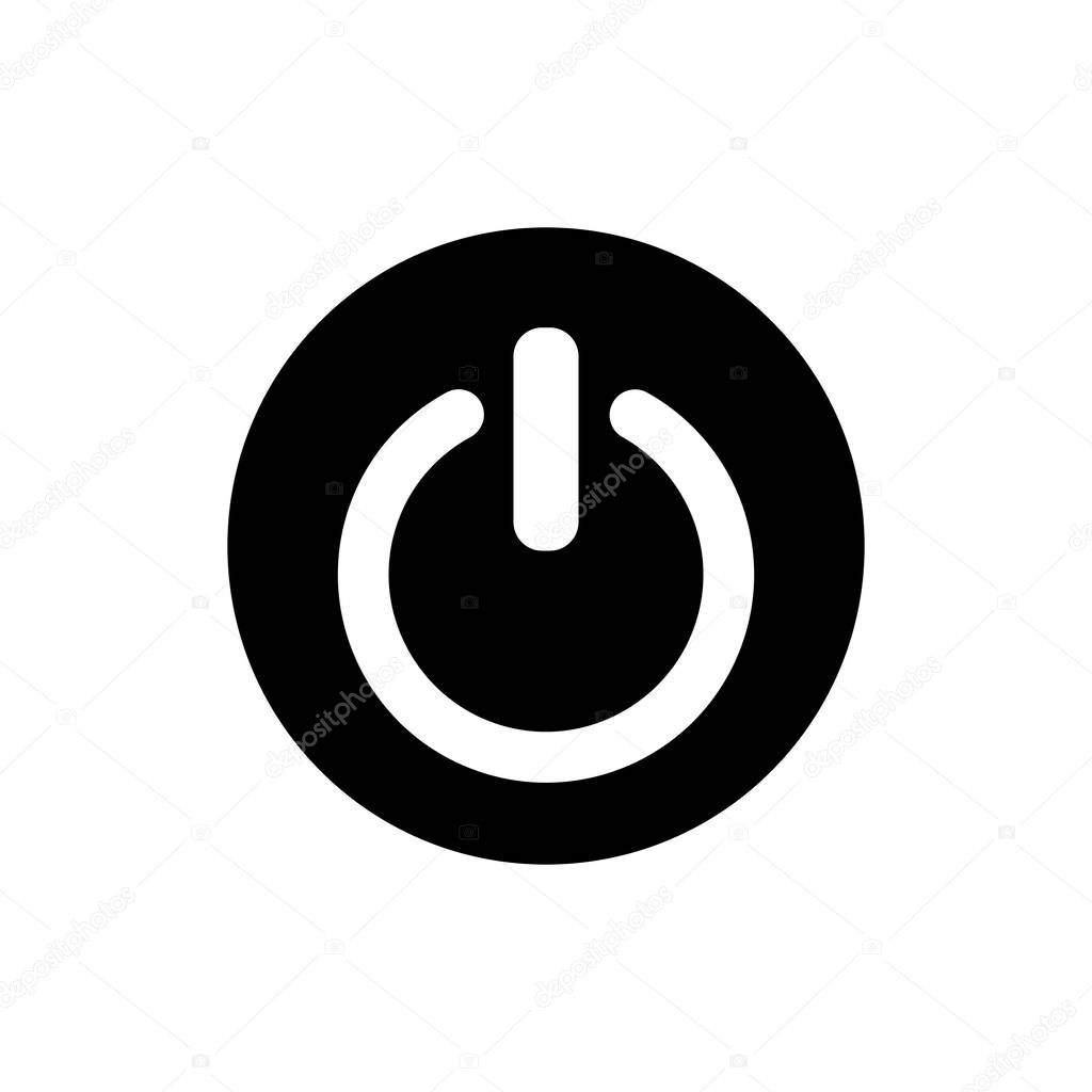 Shutdown icon, power icon, on off sign. Vector illustration Flat