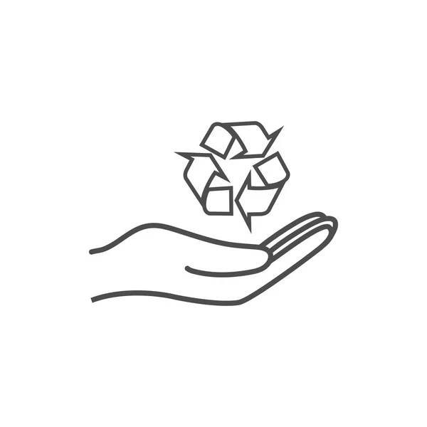 Ikony Otwartej Dłoni Recyklingu Ikona Ilustracja Wektorowa Płaskim — Wektor stockowy