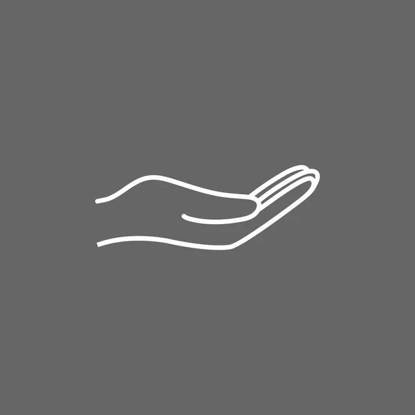 Open Hand Symbol Vektorabbildung Flach — Stockvektor