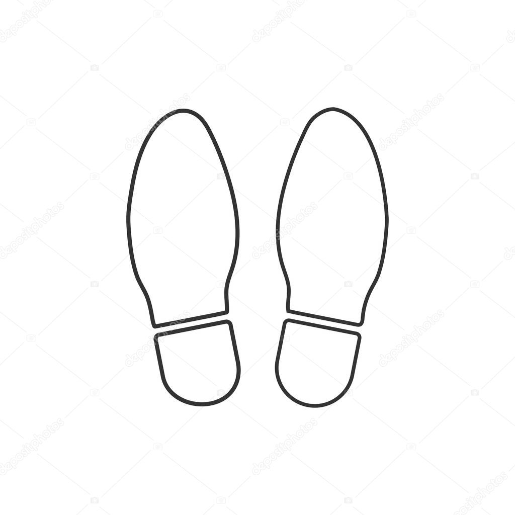 Shoe print icon. Vector illustration flat