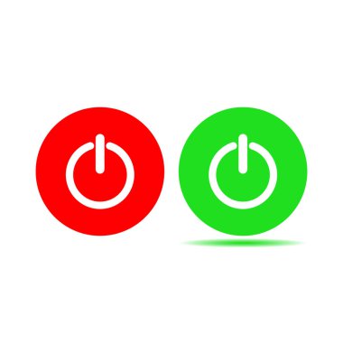 Kapatma simge, simge, üzerinde işareti güç. Yeşil kırmızı düğmeye
