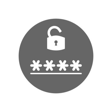 Kilit, oturum açma, parola, güvenli güvenlik simge vektör çizim düz