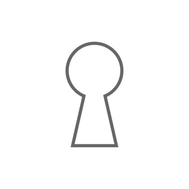 Anahtar deliği siluet simge. Vektör çizim düz