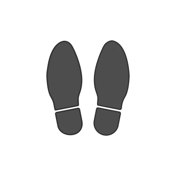 Icône Impression Chaussures Illustration Vectorielle Plate — Image vectorielle