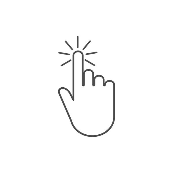 Нажмите Значок Руки Векторная Иллюстрация Плоский Дизайн — стоковый вектор