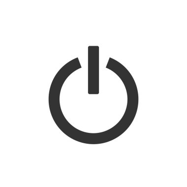 Kapatma simge, simge, üzerinde işareti güç. Vektör çizim düz