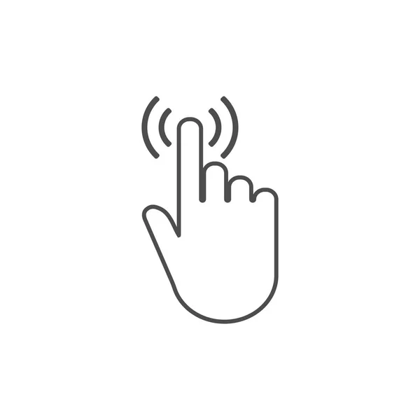Нажмите Значок Руки Векторная Иллюстрация Плоский Дизайн — стоковый вектор