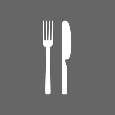 Cultery simgesi, bıçak çatal kaşık işareti. Düz tasarımı, vektör