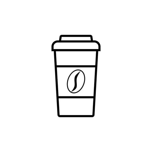Kaffeetassen Ikone Vektorabbildung Flach — Stockvektor