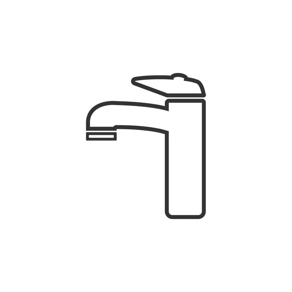 Het Pictogram Van Kraan Kraan Water Teken Vectorillustratie Flat — Stockvector