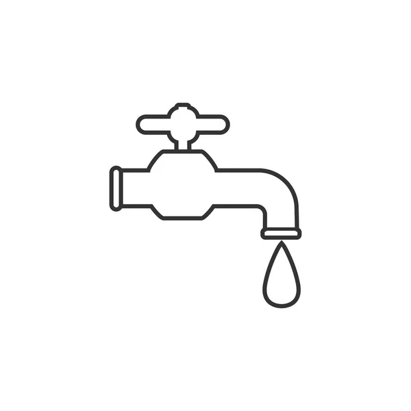 Wasserhahn Symbol Wasserhahn Zeichen Vektorabbildung Flach — Stockvektor