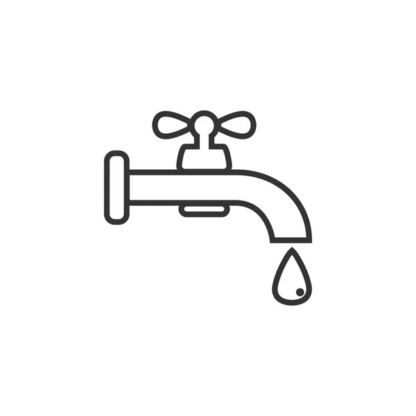 Faucet Icon Water Tap Sign Vector Illustration Flat — Stock Vector