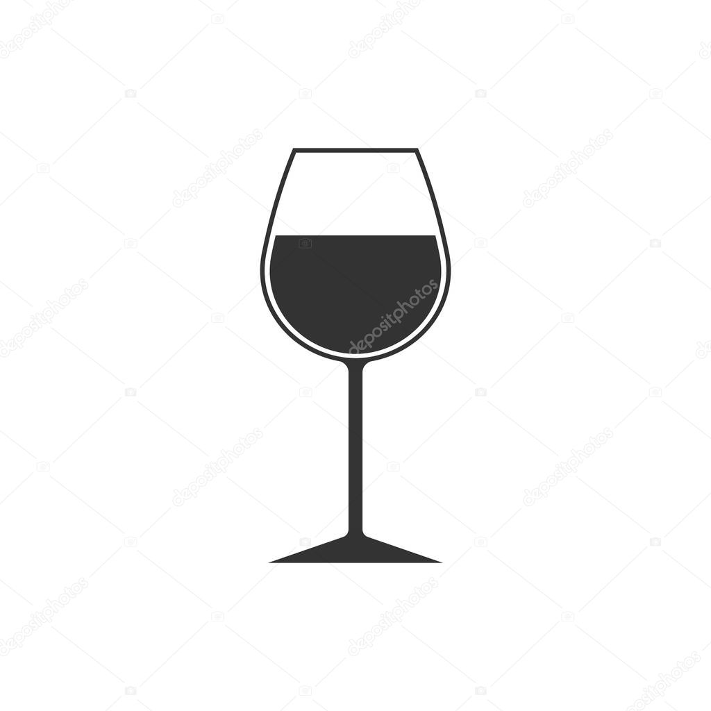 Wine glass icon. Goblet symbol. Vector Flat design