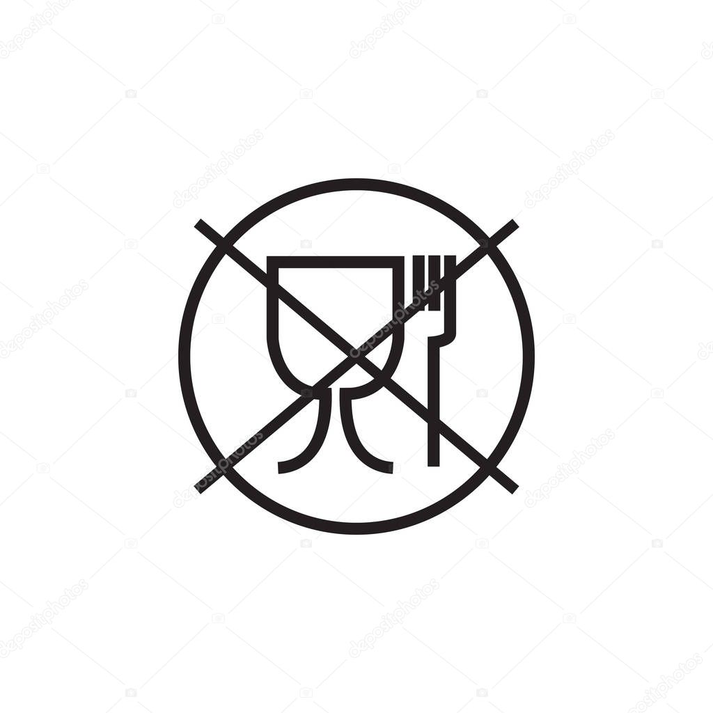 Food safe symbol. Not suitable for food icon. No food grade symbol. Vector