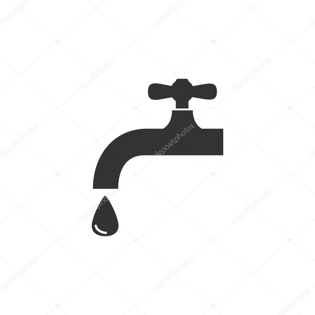 Faucet icon, water tap sign. Vector illustration Flat