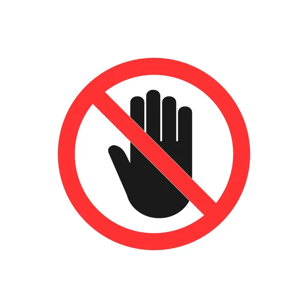 Stop Hand Icon Stop Sign Vector Illustration Flat — Stock Vector