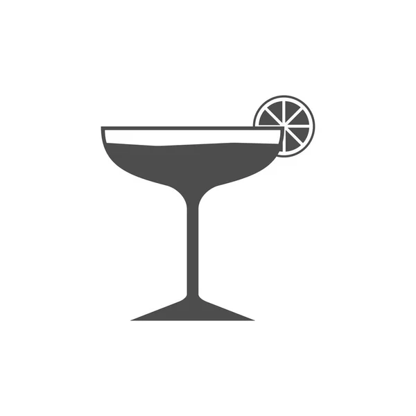 Cocktailglas Pictogram Zomer Drinkt Teken Goblet Symbool Vector Plat Ontwerp — Stockvector
