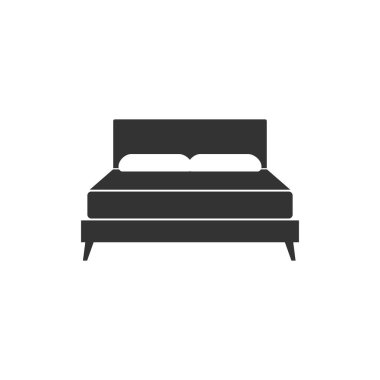 Vektör çizim, düz tasarım çift kişilik yatak