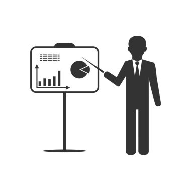 Vektör çizim, düz tasarım. Busines flip grafik