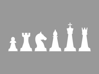 Vektör çizim, düz tasarım satranç taşları