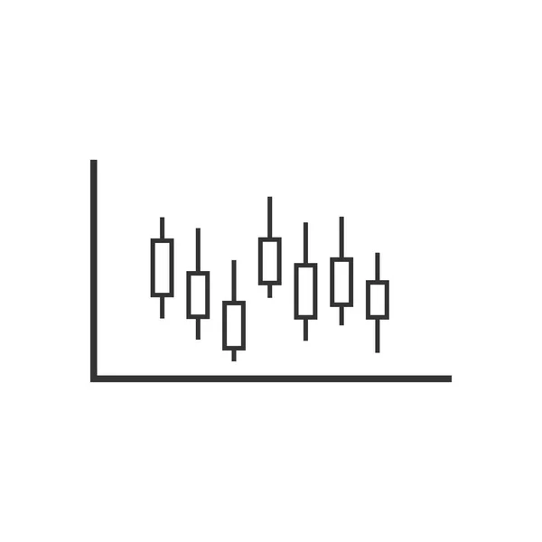 Vector Illustration Flat Design Candlestick Chart — Stock Vector