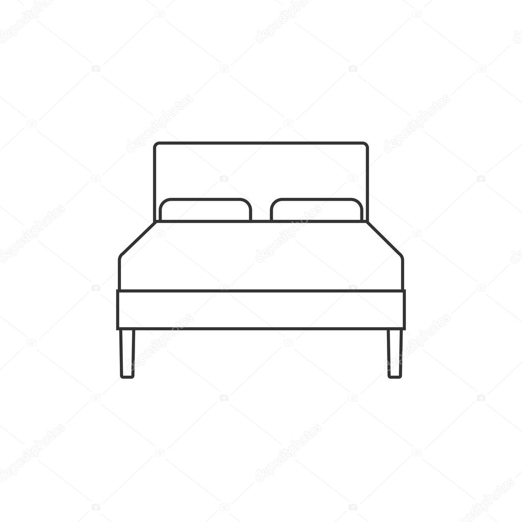 Vector illustration, flat design Double bed