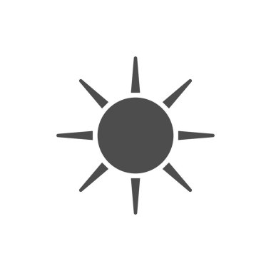 Güneşli havalarda simgesi, güneş simgesi. Vektör çizim düz