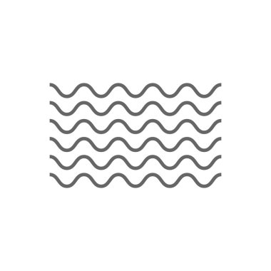 Beyaz arka plan dalga simgesi. Vektörel çizimler. Düz