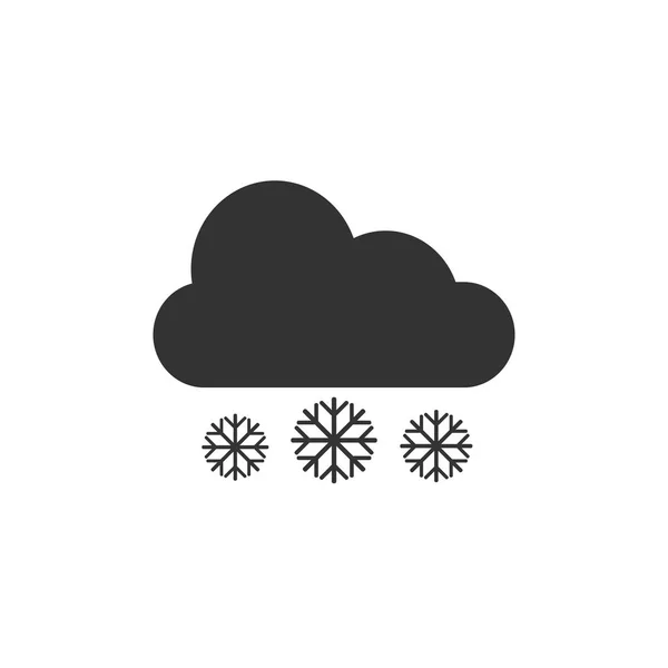 Wetter Schnee Ikone Vektorabbildung Flach — Stockvektor