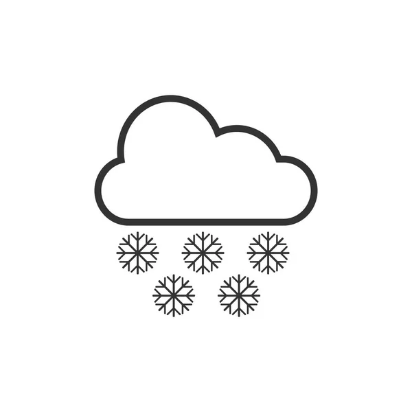雪の天気アイコン フラットのベクトル図 — ストックベクタ