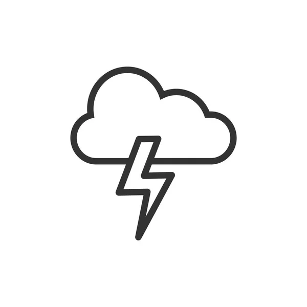 Bulut Fırtına Simgesi Vektör Çizimler Düz — Stok Vektör