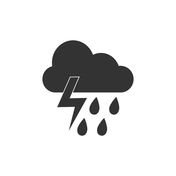 Icono Tormenta Nubes Ilustraciones Vectoriales Plano — Vector de stock