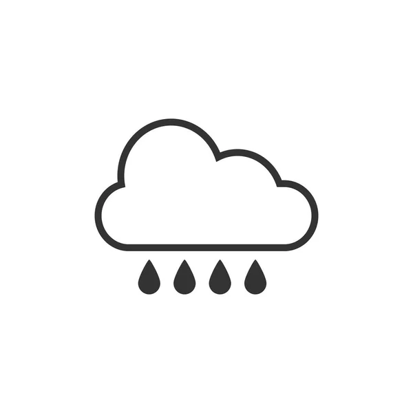 Icono Lluvia Nubes Ilustraciones Vectoriales Plano — Vector de stock