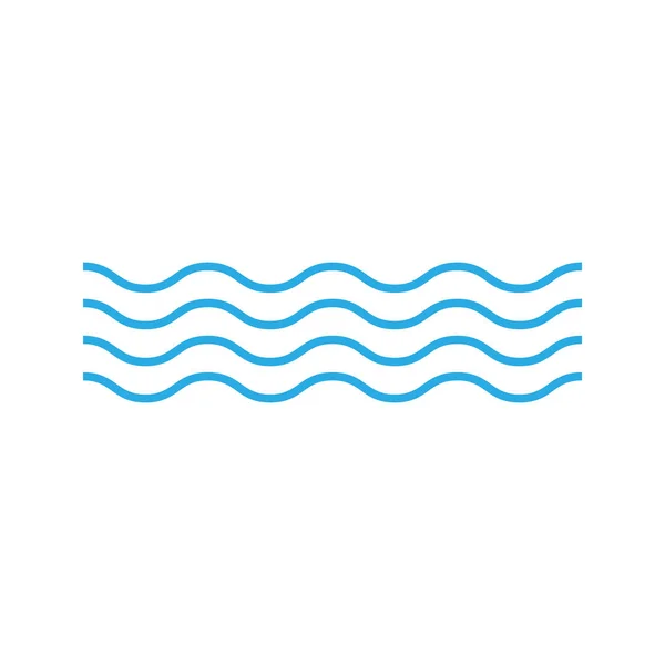 Wellensymbol Auf Weißem Hintergrund Vektorillustrationen Flach — Stockvektor