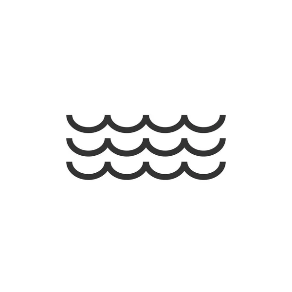 Wellensymbol Auf Weißem Hintergrund Vektorillustrationen Flach — Stockvektor