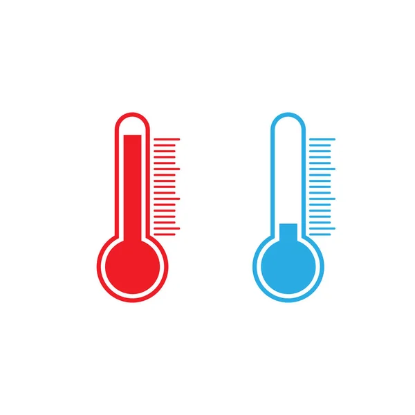 Icône Thermomètre Illustration Vectorielle Froid Chaud Plat — Image vectorielle