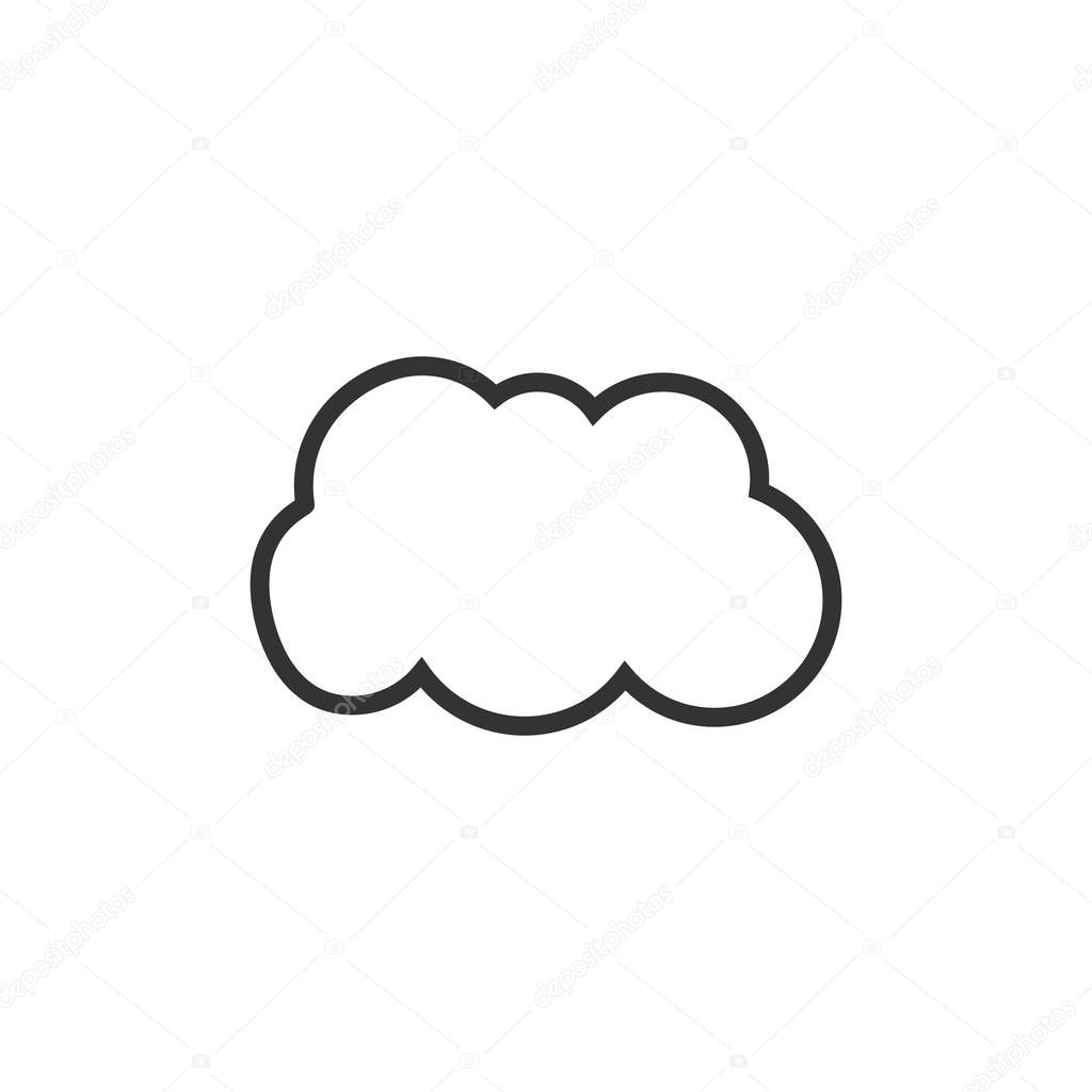 Cloud icon, line Vector illustrations Flat