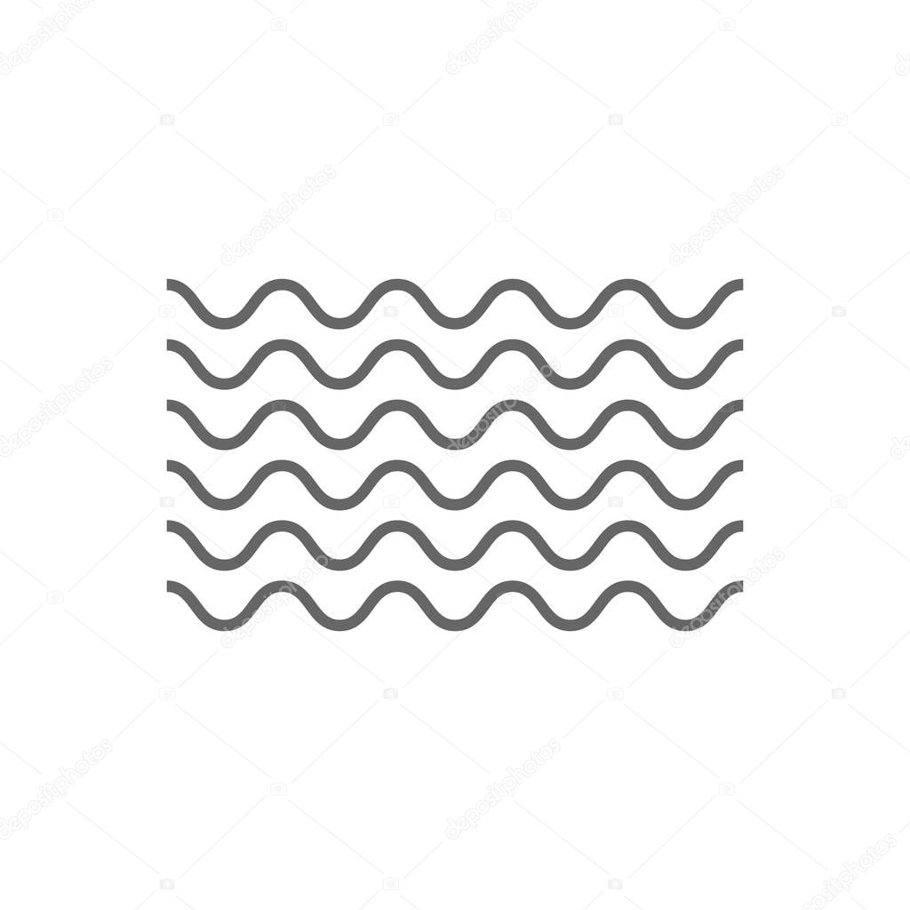 Wave icon on white background. Vector illustrations. Flat