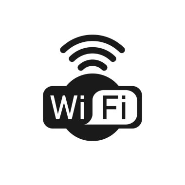Vektör çizim, düz tasarım. WiFi logo simge