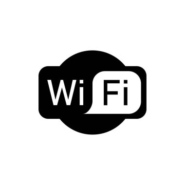 Vektör çizim, düz tasarım. WiFi logo simge