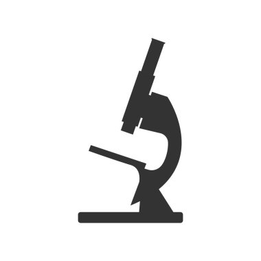 Vektör çizim, düz tasarım mikroskop siluet