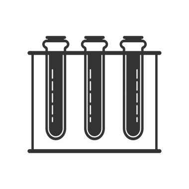 Test tüpü simgesi. Vektör çizim düz